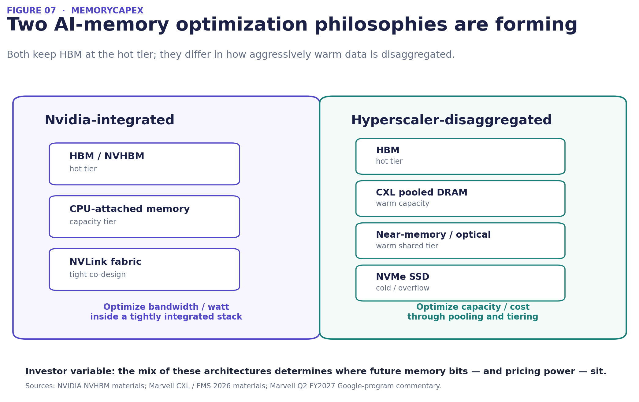 Figure 7 — Two AI-memory optimization philosophies